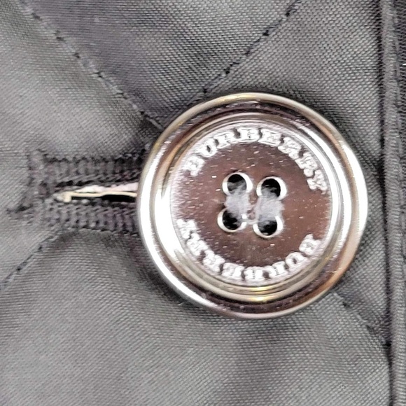 Burberry Quilted Field Coat Black Nova Check Button Front Womens XS Youth 12 - Picture 5 of 16